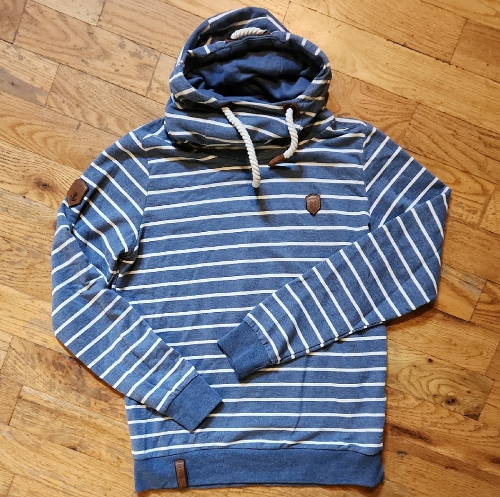 Women's Blue Striped Hoodie